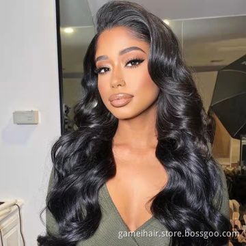 GMWIG wholesale frontal custom wigs 100% human hair natural color high quality Body Wave 13x4" brazilian virgin transparent lace